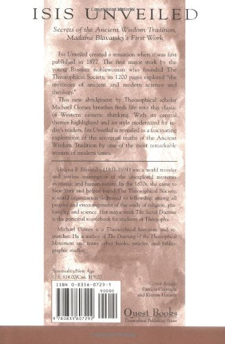 Isis Unveiled: Secrets of the Ancient Wisdom Tradition, Madame Blavatsky's First Work,Used