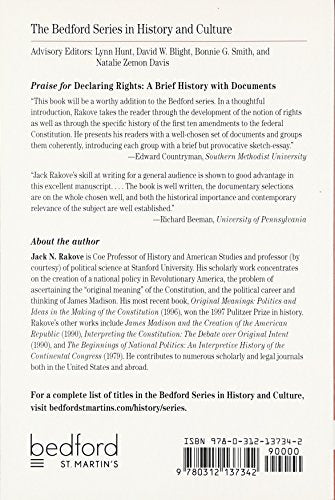 Declaring Rights: A Brief History with Documents (The Bedford Series in History and Culture),Used