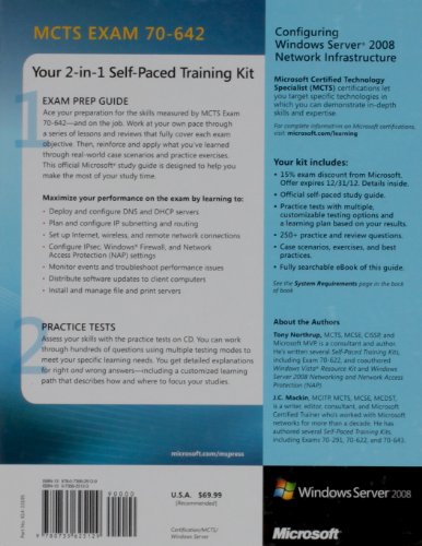 MCTS SelfPaced Training Kit (Exam 70642): Configuring Windows Server 2008 Network Infrastructure,Used