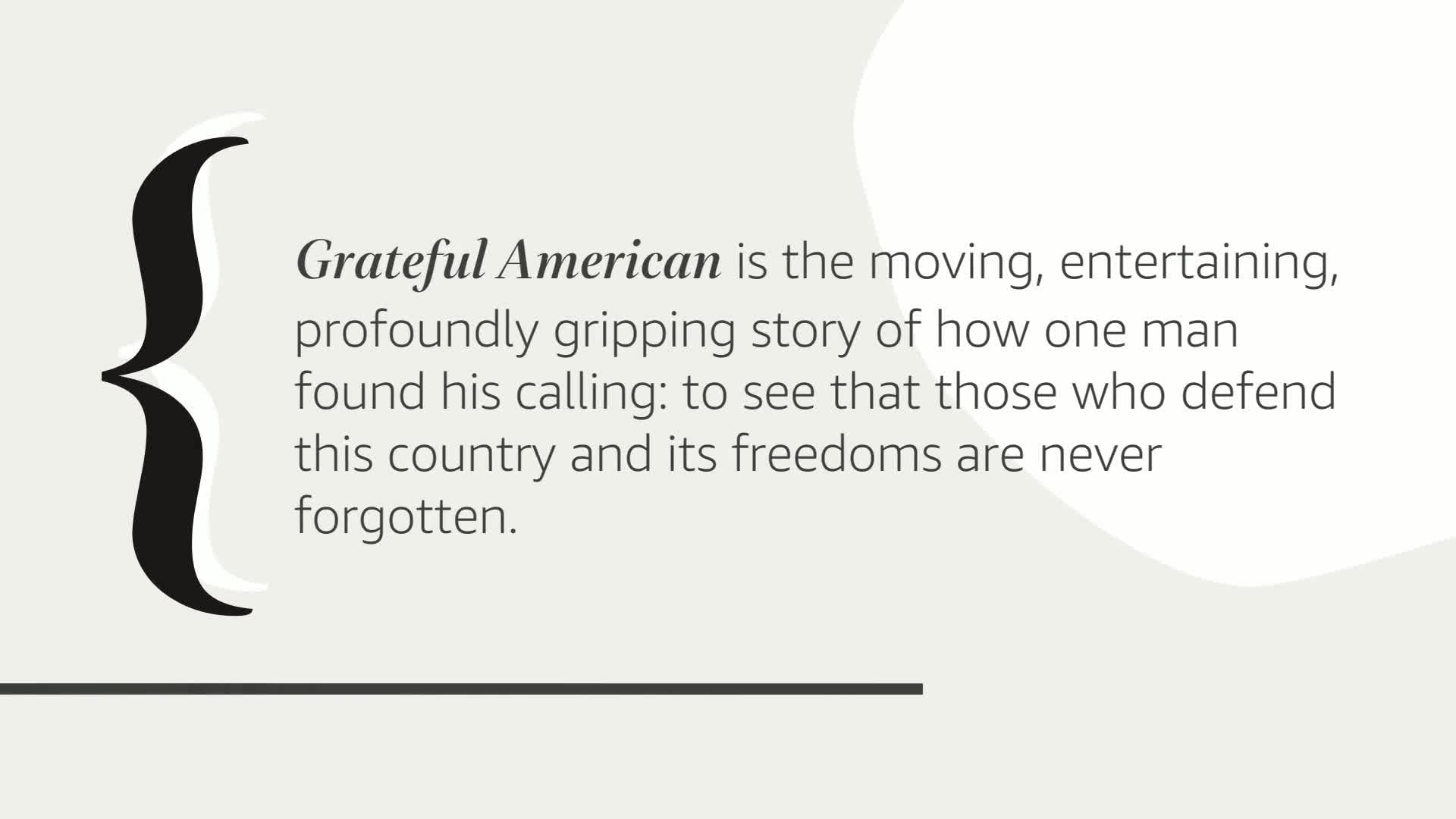 Grateful American: A Journey from Self to Service,Used