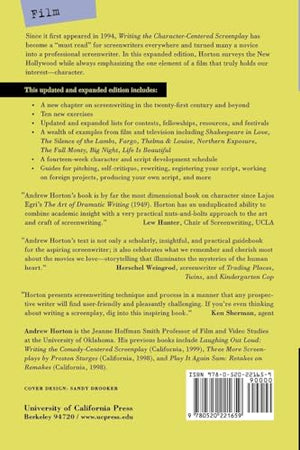 Writing the CharacterCentered Screenplay, Updated and Expanded edition,New
