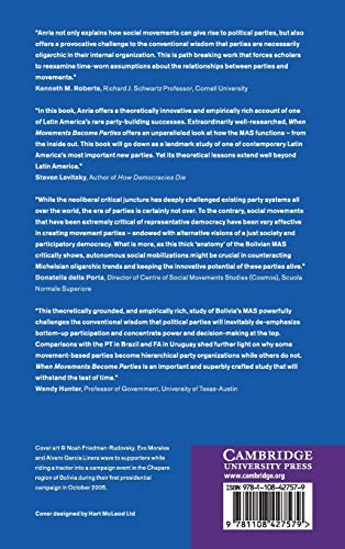 When Movements Become Parties: The Bolivian MAS in Comparative Perspective (Cambridge Studies in Comparative Politics),Used