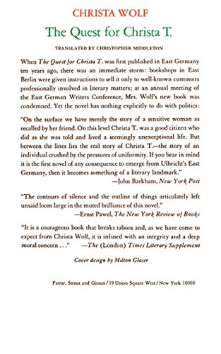 The Quest for Christa T.,Used