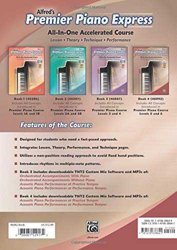 Premier Piano Express, Bk 4: AllInOne Accelerated Course, Book & Online Audio & Software (Premier Piano Course, Bk 4),Used