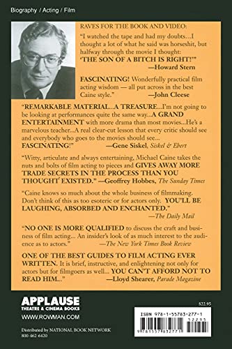 Michael Caine  Acting in Film: An Actor's Take on Movie Making (The Applause Acting Series) Revised Expanded Edition,New