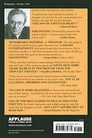 Michael Caine  Acting in Film: An Actor's Take on Movie Making (The Applause Acting Series) Revised Expanded Edition,Used