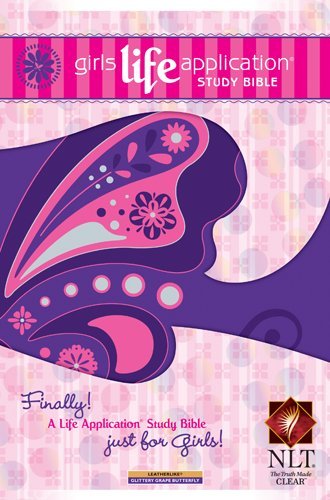 Girls Life Application Study Bible NLT, Butterfly,Used