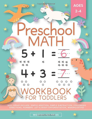 Preschool Math Workbook for Toddlers Ages 24: Beginner Math Preschool Learning Book with Number Tracing and Matching Activities,Used