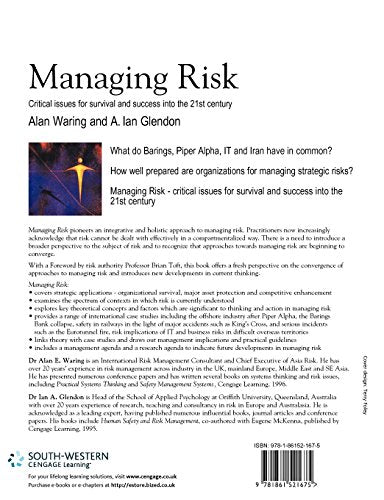 Managing Risk: Critical issues for survival and success into the 21st century,Used