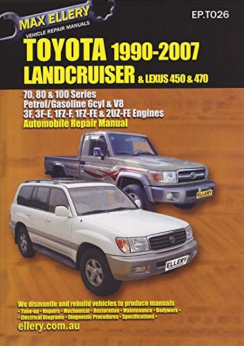 Toyota Landcruiser 19902002 Auto Repair Manual: Petrol/Gasoline 6 Cyl & V8 (Max Ellery'S Vehicle Repair Manuals)