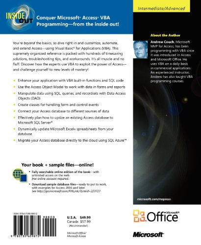 Microsoft Access 2010 Vba Programming Inside Out,Used