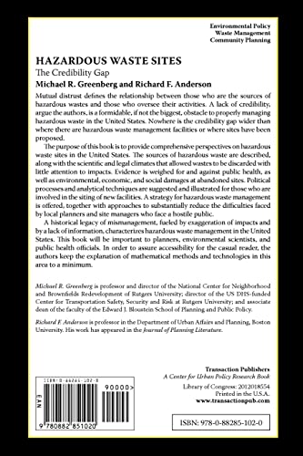Hazardous Waste Sites: The Credibility Gap,Used