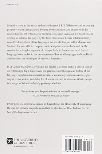 A Gateway to Sindarin: A Grammar of an Elvish Language from JRR Tolkien's Lord of the Rings,New