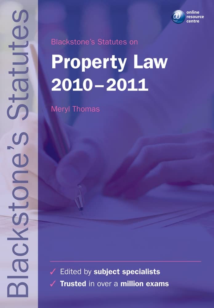 Blackstone's Statutes on Property Law 20102011,Used