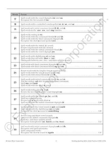 EvanMoor Building Spelling Skills, Grade 2  Homeschooling & Classroom Resource Workbook, Reproducible Worksheets, Teaching Edi,New