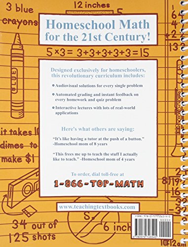 Math 5 a Teaching Textbook and Workbook/ Answer Key,Used