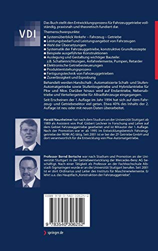 Fahrzeuggetriebe: Grundlagen, Auswahl, Auslegung und Konstruktion (VDIBuch) (German Edition),Used