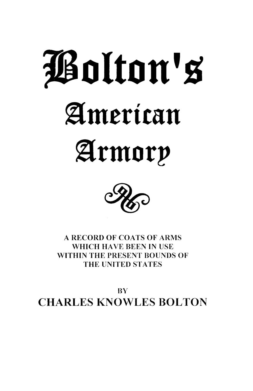 Bolton'S American Armory,Used