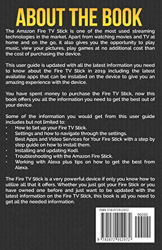 Fire TV Stick; 2019 Complete User Guide to Master the Fire Stick, Install Kodi and Over 100 Tips and Tricks,Used