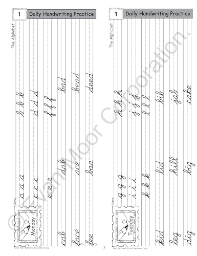 EvanMoor Daily Handwriting Practice Contemporary Cursive, KindergartenGrade 6, Homeschooling and Classroom Resource Workbook, ,New