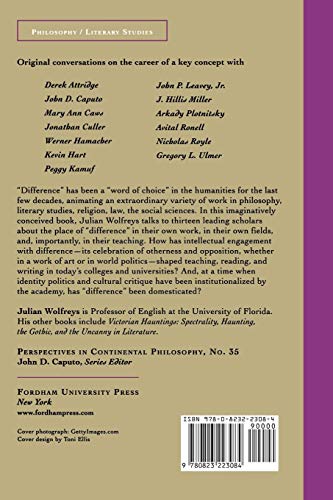 Thinking Difference: Critics in Conversation (Perspectives in Continental Philosophy),Used