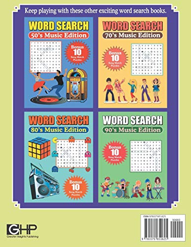 Word Search 60's Music Edition: Large Print Word Find Puzzles,Used