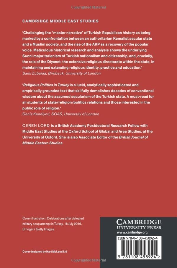 Religious Politics in Turkey (Cambridge Middle East Studies, Series Number 54),Used
