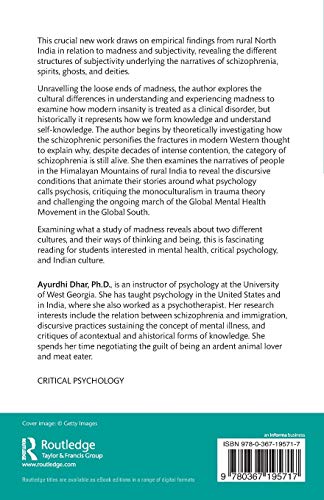 Madness and Subjectivity: A CrossCultural Examination of Psychosis in the West and India (Concepts for Critical Psychology),Used