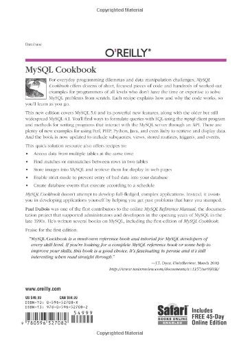 MySQL Cookbook,Used