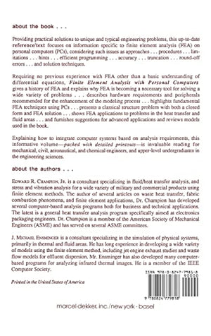Finite Element Analysis With Personal Computers (Mechanical Engineering),Used