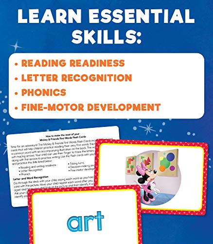 Disney Learning Mickey & Friends BIG First Words Flash Cards for Kids Ages 48, Sight Words Flash Cards and Letter Tracing Pract,Used