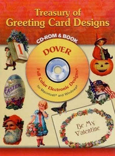 Treasury of Greeting Card Designs CDROM and Book (Dover Electronic Clip Art),Used