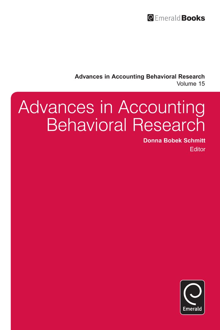 Advances in Accounting Behavioral Research (Advances in Accounting Behavioral Research, 15),Used