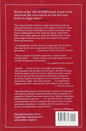 Law and Revolution: The Formation of the Western Legal Tradition,New