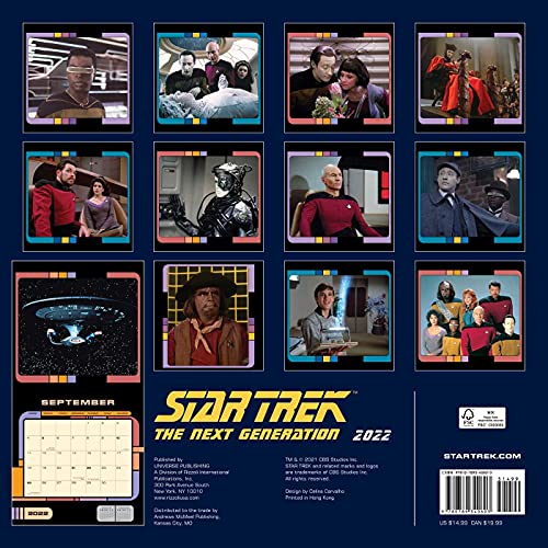 Star Trek: The Next Generation 2022 Wall Calendar,Used