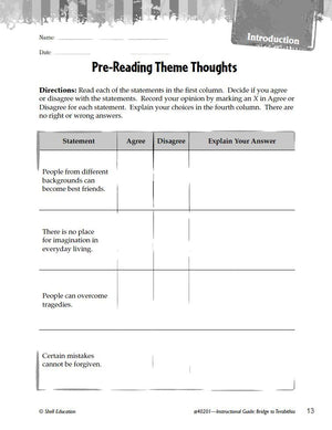 Bridge to Terabithia: An Instructional Guide for Literature  Novel Study Guide for 4th8th Grade Literature with Close Reading ,Used