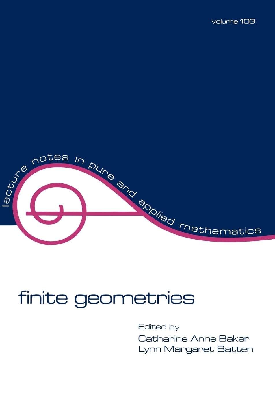 Finite Geometries (Lecture Notes In Pure And Applied Mathematics),Used