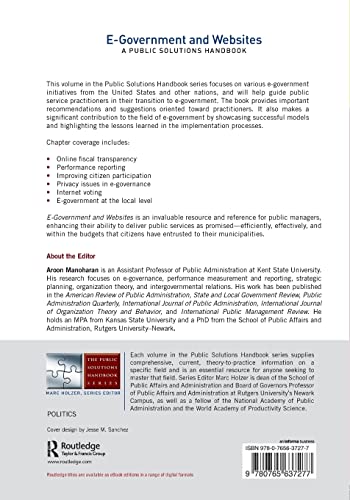 EGovernment and Websites (The Public Solutions Handbook Series),Used