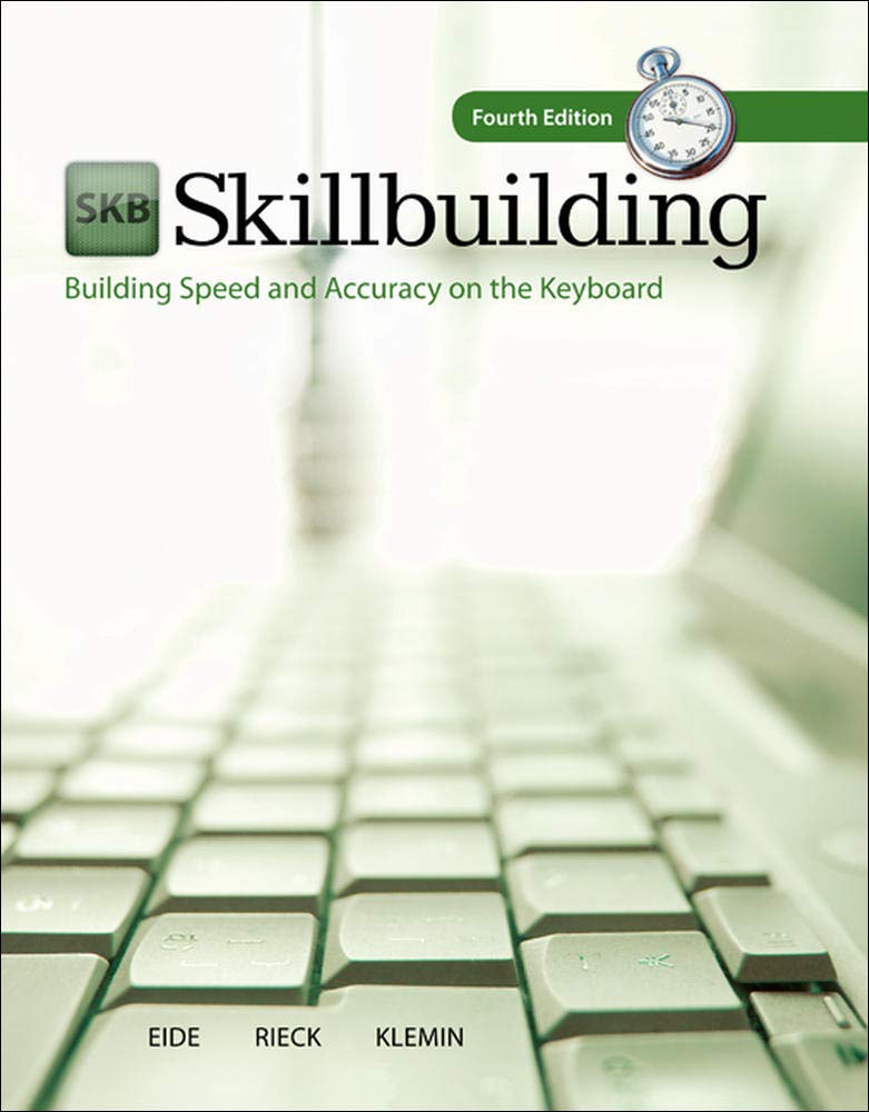 Skillbuilding: Building Speed & Accuracy On The Keyboard with Software Registration Card,Used