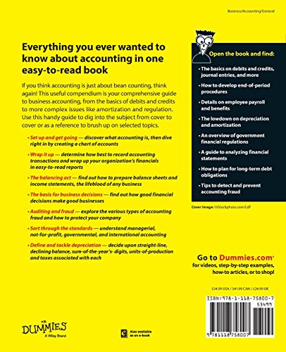 Accounting AllinOne For Dummies (For Dummies Series),Used