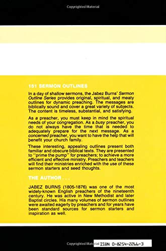151 Sermon Outlines (Burns Sermon Outline Series),Used