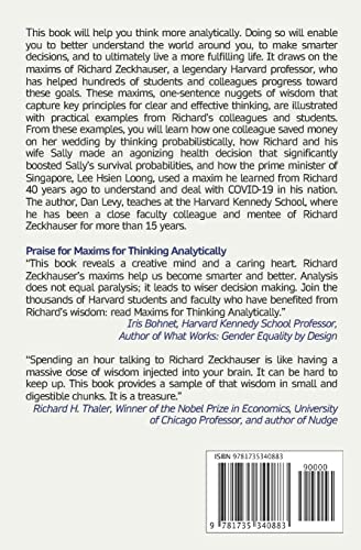 Maxims For Thinking Analytically: The Wisdom Of Legendary Harvard Professor Richard Zeckhauser-new