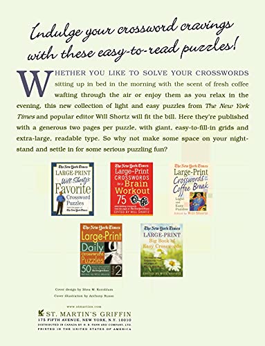 The New York Times LargePrint Crosswords for Your Bedside: Light and Easy Puzzles,Used