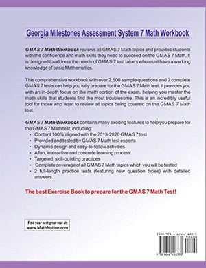 Georgia Milestones Assessment System Math Workbook: 7th Grade Math Exercises, Activities, and Two FullLength GMAS Math Practice,Used