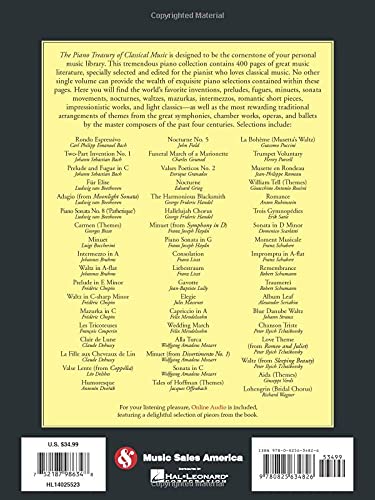 The Piano Treasury Of Classical Music Book/Online Audio,New