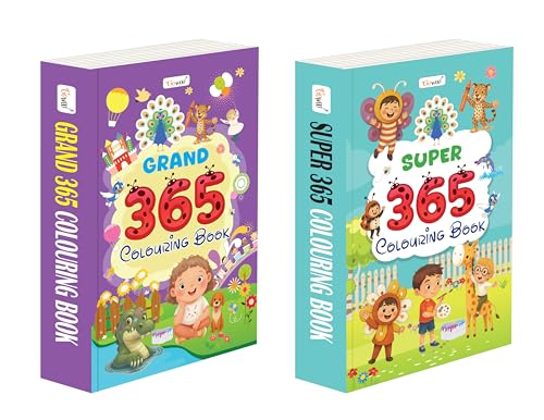 Grand And Super - 365 Colouring Book :- Learning Through Colouring Combo, Colour Recognition Book, Preschool Education Colouring Book, Early Learning Book For Toddlers | Pack Of 2 Colouring Book