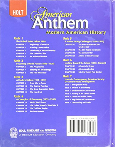 American Anthem, Modern American History: Student Edition 2009,Used