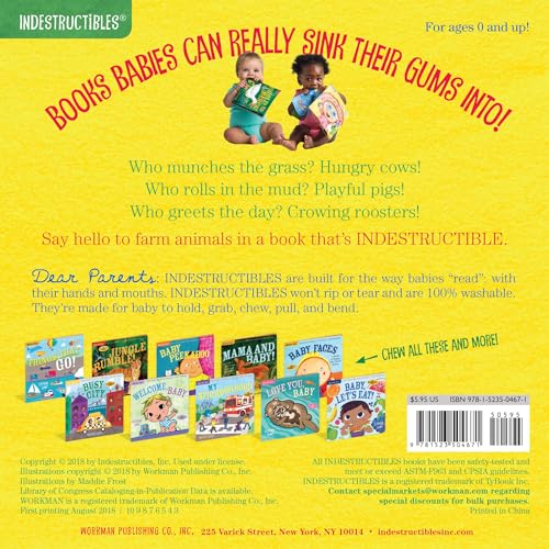 Indestructibles: Hello, Farm!: Chew Proof ? Rip Proof ? Nontoxic ? 100% Washable (Book for Babies, Newborn Books, Safe to Chew),New