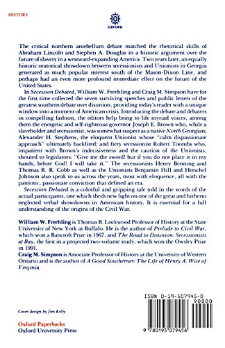 Secession Debated: Georgia'S Showdown In 1860,New