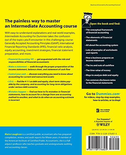 Intermediate Accounting For Dummies,Used